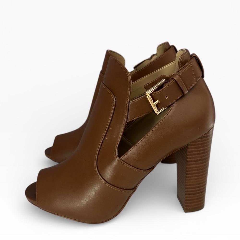 Michael Kors Brown Open-Toe Ankle Bootie - Picture 3 of 7